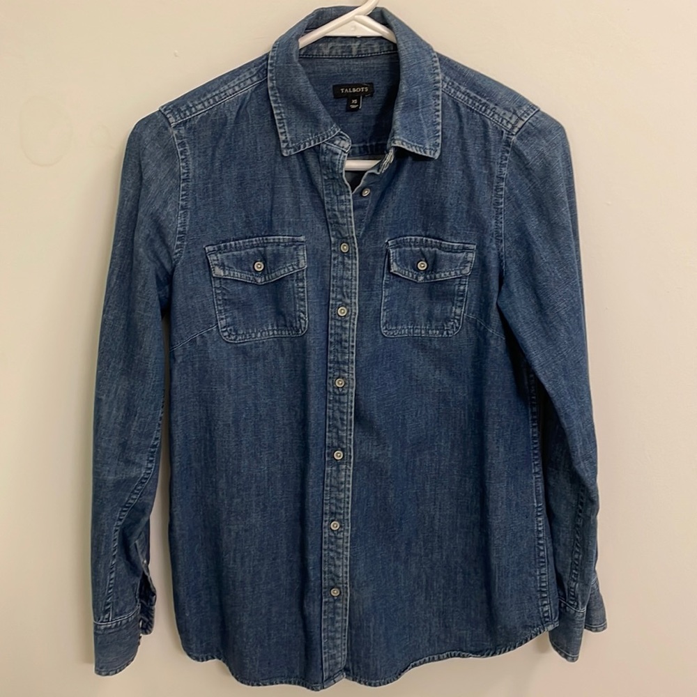 Chambray Denim Shirt Button Down (XS)